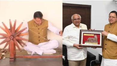 Photo of गुजरात में सीएम भूपेंद्र पटेल से मिले मुख्यमंत्री धामी